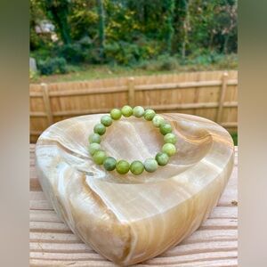 Green Canadian Jade Stone of Grace Bracelet 10mm